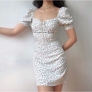 [Thanh lý] Váy hoa tay phồng new 90%
