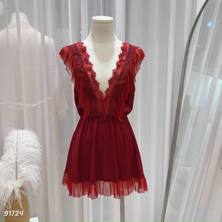 ❤️VÁY SEXY LỤA PHỐI REN CỔ V SIÊU MỀM MỊN 2437