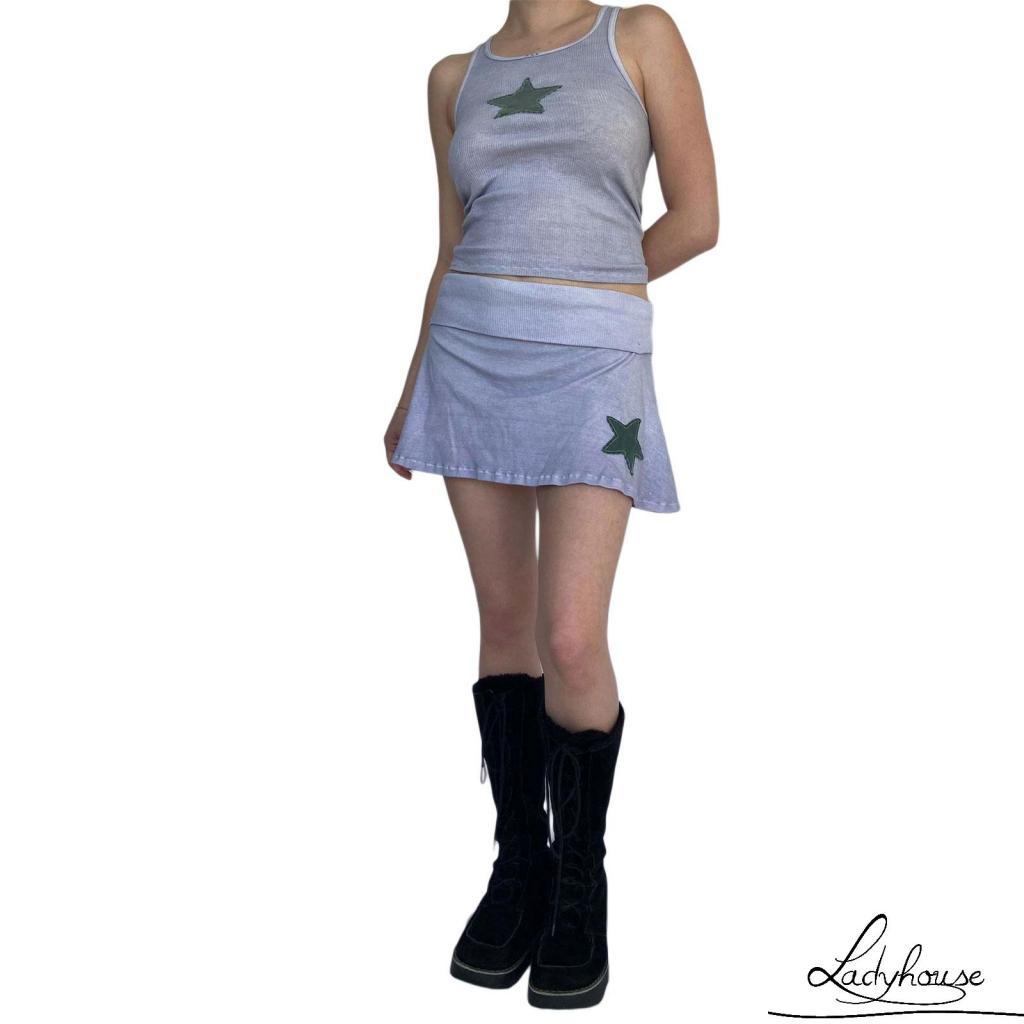 Áo Croptop Không Tay Thêu Hình Ngôi Sao Phong Cách Cổ Điển Thời Trang Mùa Hè Cho Nữ