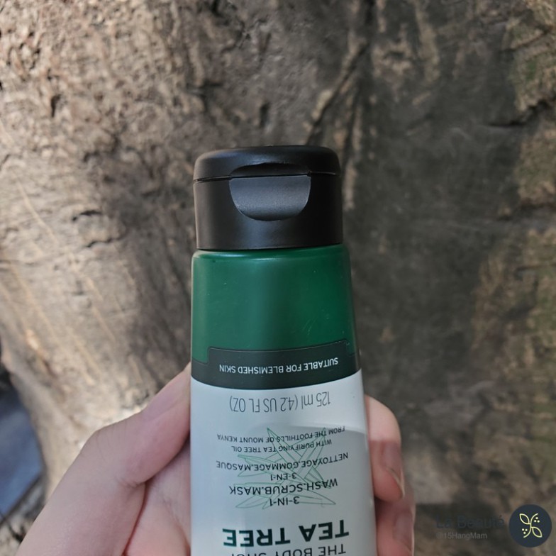 The Body Shop Tea Tree 3-In-1 Wash Scrub Mask 125ML - Sữa Mặt Kiêm Mặt Nạ Tẩy Da Chết