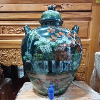 [Mã LIFEBKA5 giảm 10% tối đa 1 Triệu đơn 500k] Bình ngâm rượu sứ bát tràng 3D nổi có van 15 lít