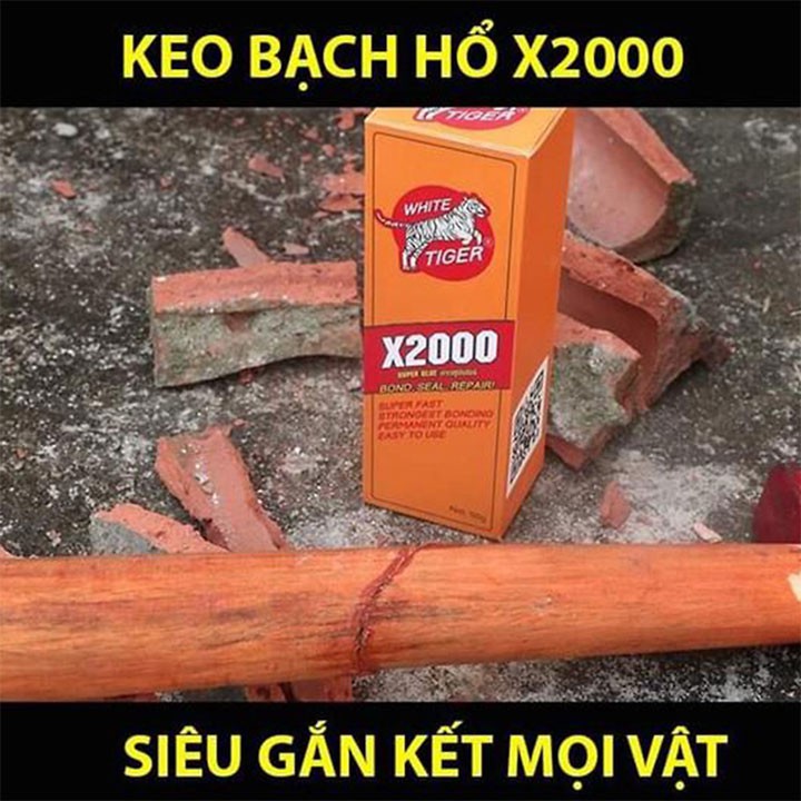 Keo dán siêu dính X2000 đa năng dán được mọi vật liệu Keo dán ghỗ, thủy tinh, kim loại, sắt, gốm sứ, nhựa