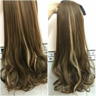 Tóc cột xoăn đui line bạch kim hình thật