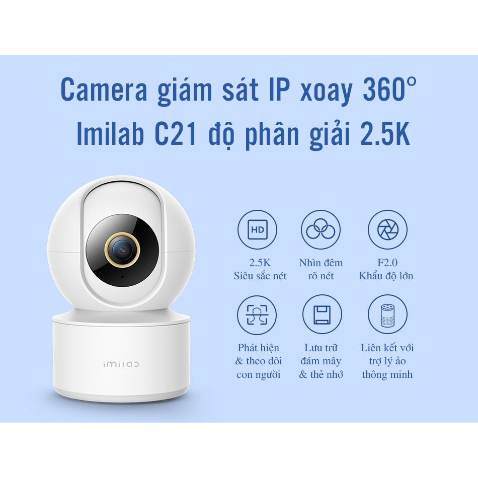 Camera giám sát Imilab C21 QHD 2.5K Bản Quốc Tế, Lens F2.0, hồng ngoại 4x850nm | BigBuy360 - bigbuy360.vn