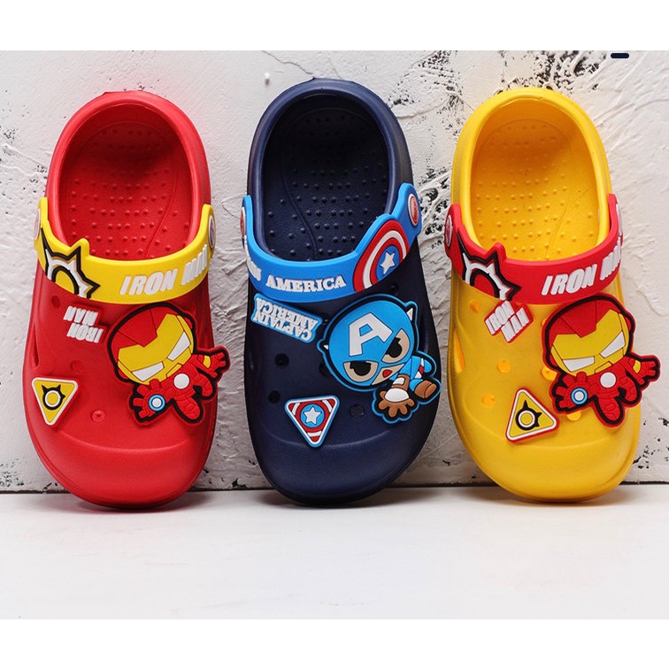 Dép sục Spiderman Captain America IRONMAN mẫu mới 2022 chống trượt chống trơn cho bé hình người nhện siêu nhân