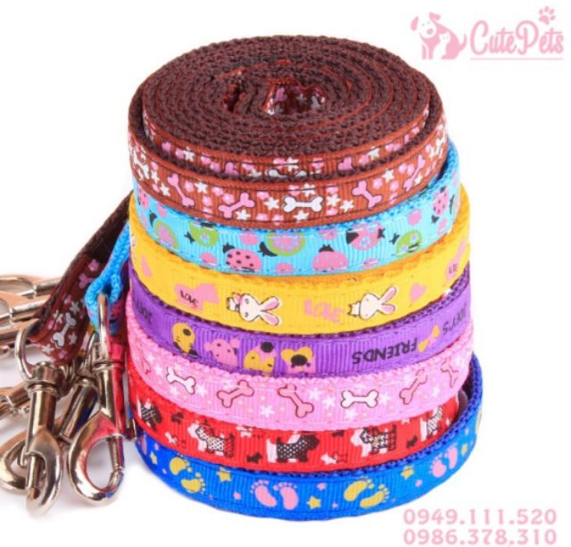 Dây dắt chó mèo 2 lớp - size 1cm và 1,5cm