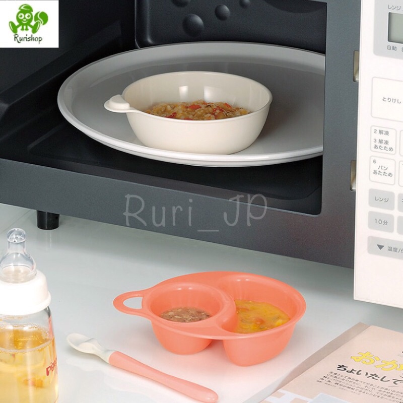 Bát/khay/chén ăn dặm cho bé 2 trong 1_hiệu Inomata Nhật Bản_chia ngăn