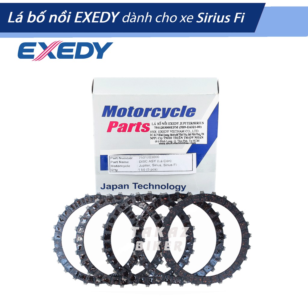 Lá Bố Nồi EXEDY Dùng Cho Xe Yamaha Sirius Fi bộ 4 lá bố