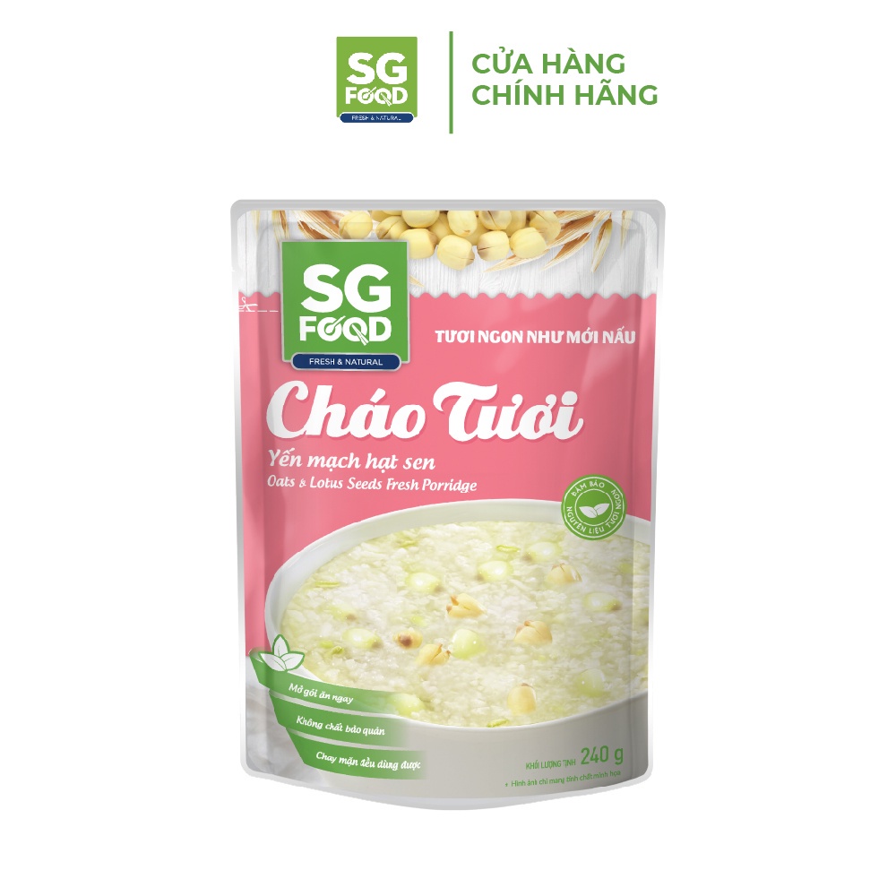 [Mã BMLT35 giảm đến 35K đơn 99K] Cháo tươi Sài Gòn Food yến mạch hạt sen 240g