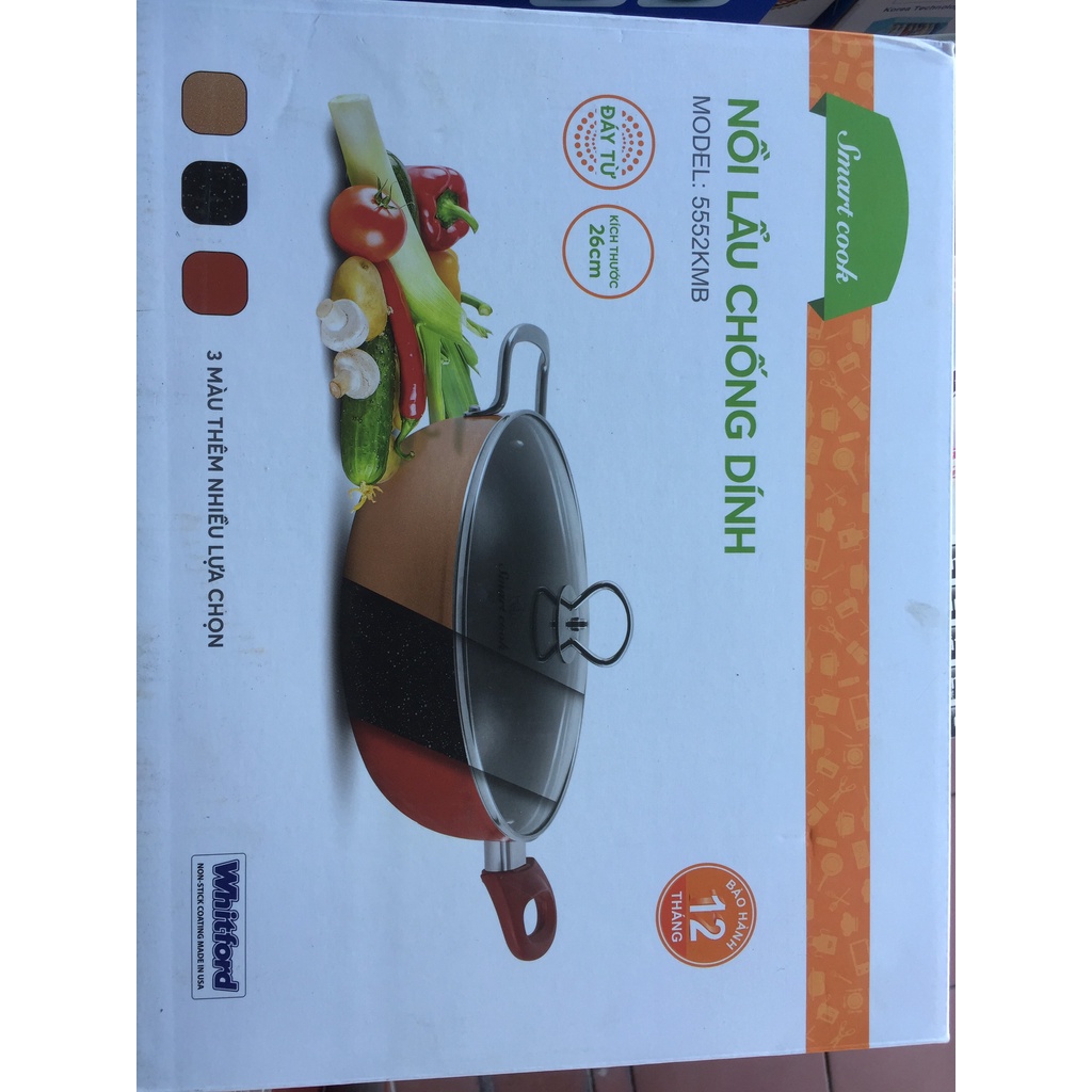 Nồi lẩu chống dính vân đá Smartcook SM-5552KMB size 26cm