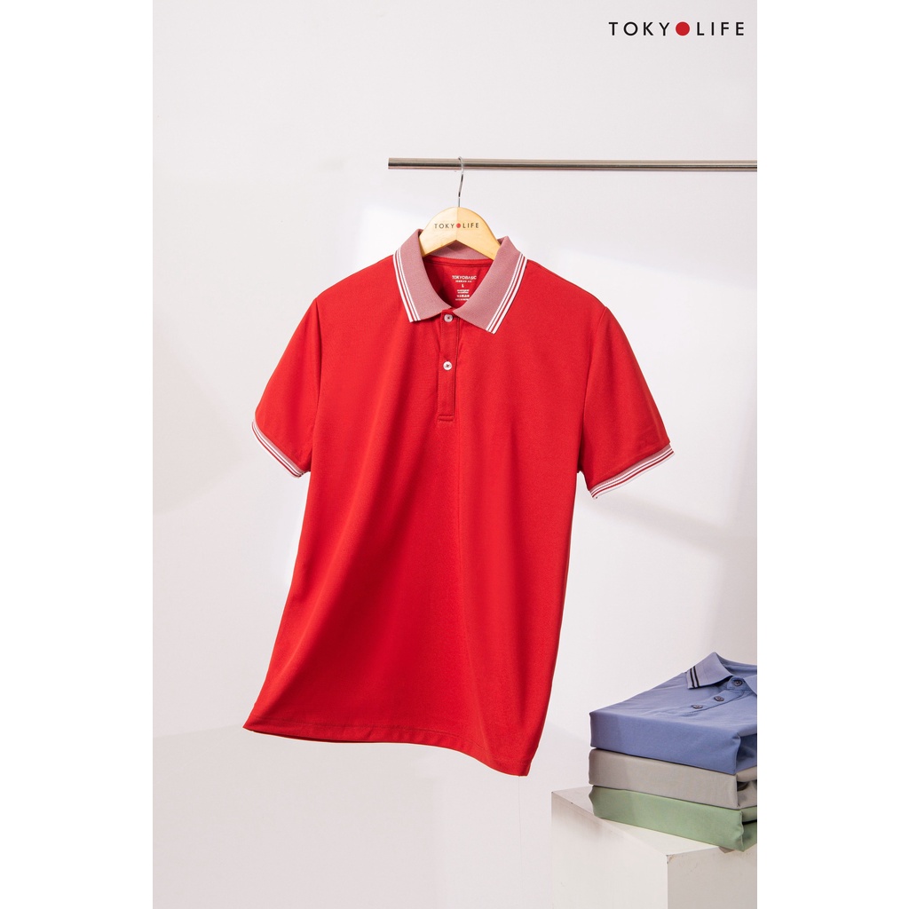 Áo Polo Nam TOKYOLIFE phông cộc tay, vải cotton thoáng khí I7POL004K