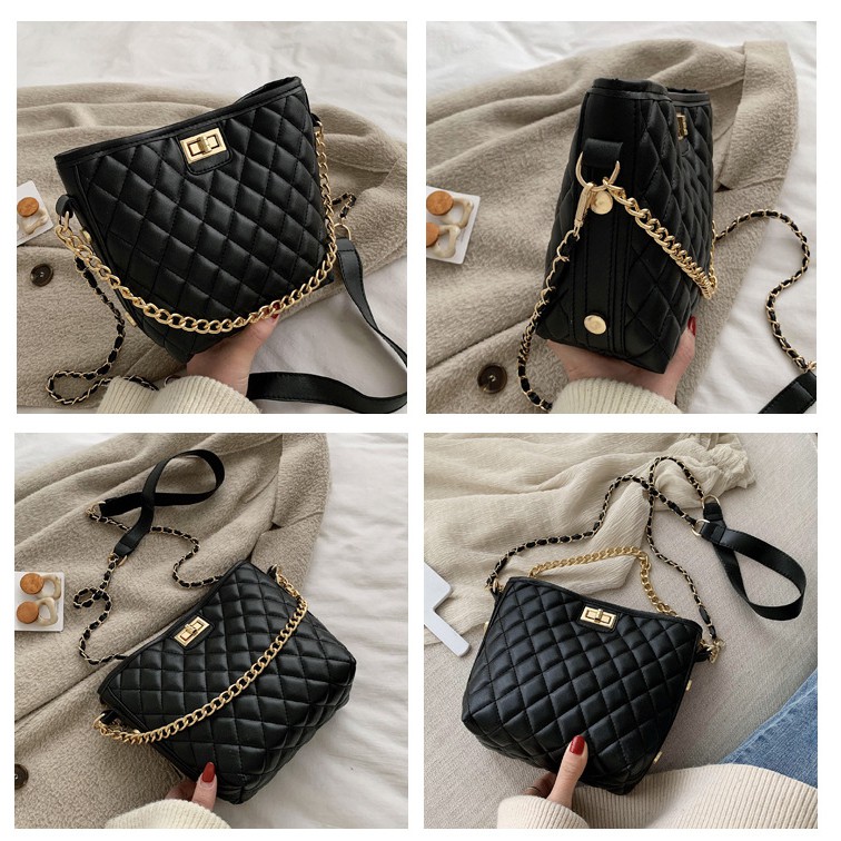 TÚI XÁCH NỮ ĐEO CHÉO THỜI TRANG DÁNG XÔ TRẦN TRÁM DA MỀM KHÓA VẶN TT 85 | BigBuy360 - bigbuy360.vn