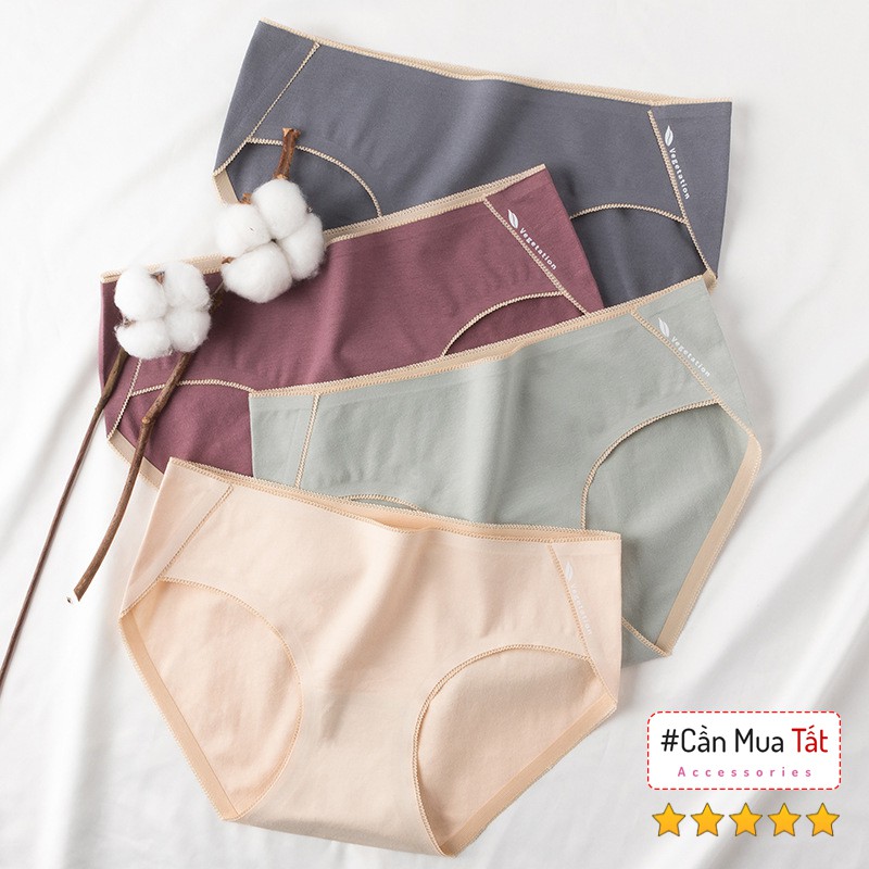 Quần sịp nữ kháng khuẩn viền ren cao cấp chất liệu 100% cotton quần lót nữ Vegetation | BigBuy360 - bigbuy360.vn