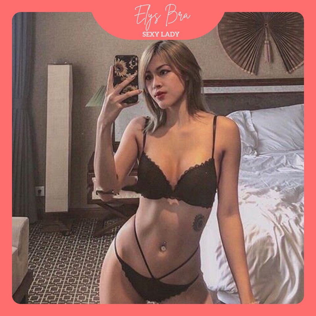 Set đồ lót có gọng đệm vừa 2.5cm quần dây sexy gợi cảm_Vic quần dây
