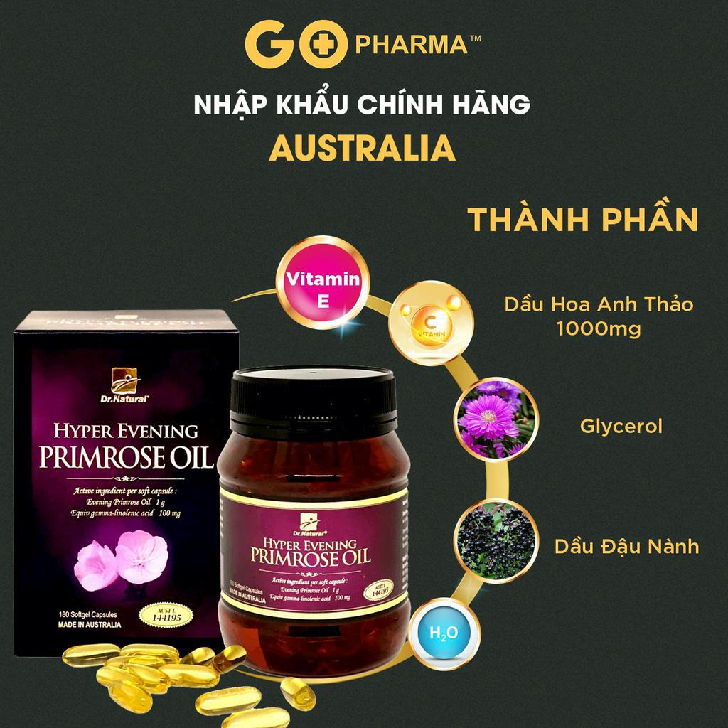 Tinh Dầu Hoa Anh Thảo Úc Dr Natural Hyper Evening Primrose Oil hỗ trợ giảm khô hạn, bổ sung và cân bằng nội tiết tố nữ