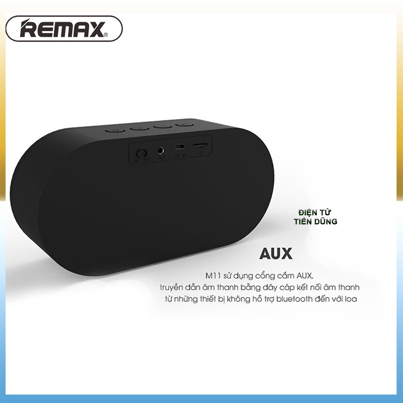 [Mã 154ELSALE2 giảm 7% đơn 300K] Loa Bluetooth Remax RB M11 bọc vải hỗ trợ thẻ nhớ và cổng AUX 3.5