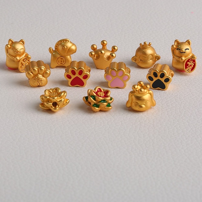 [Hàng Có Sẵn Giao Hàng Ngay Lập Tức] Phụ Kiện Hạt Tách Dầu / Vòng Tay Bện Dây Vàng Đồng Hình Chân Mèo May Mắn Không Gây Dị Ứng diy Thảm Chống Trượt Tiện Lợi Chất Lượng