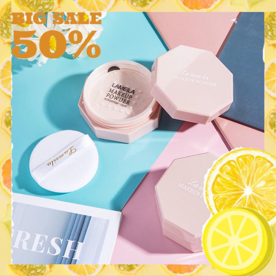 Phấn Phủ Dạng Bột Lameila 5052 Lục Giác Hồng Chính Hãng Nội Địa
