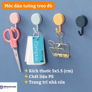 [Combo 4 móc] Móc Tròn Dán Tường Tròn Treo Đồ Đa Năng - Móc Gắn Tường Trang Trí Decor Nhà Cửa Nhiều Màu