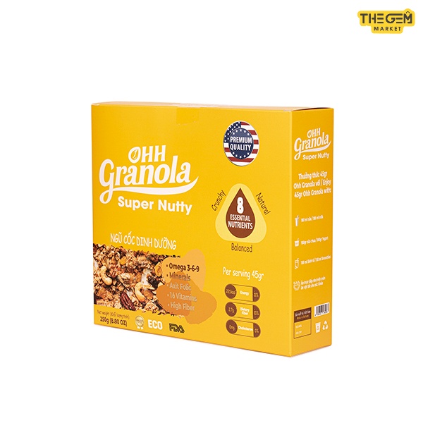[Sản Phẩm Mới] Ngũ Cốc Granola Giảm Cân Ăn Kiêng Ăn Sáng Vị Mix 5 Loại Hạt Dinh Dưỡng Sấy Khô Siêu Ngon Nutty (250G)