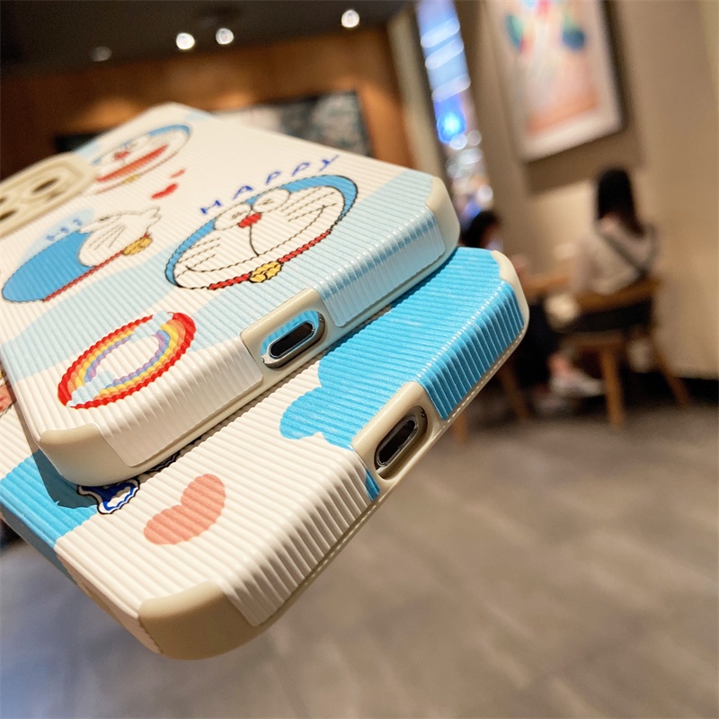 Ốp Điện Thoại Da Mềm In Hình Doraemon Cho IPhone 13 11 12 Pro Max XR X XS 12 13 mini 6/7/8 Plus se2020
