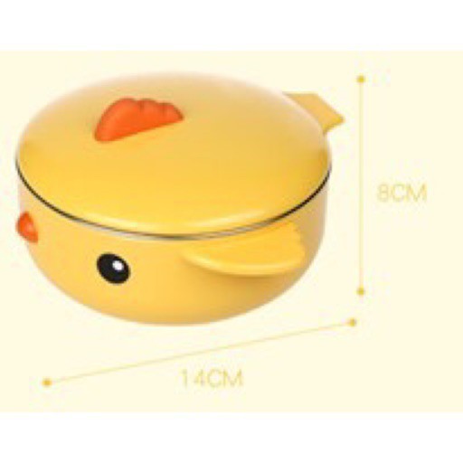 Bát Ăn Dặm Cho Bé  Goryeo Baby inox 304, có nắp giữ nhiệt, đế hút chân không, chống rơi vỡ 350ml - TIMIKID