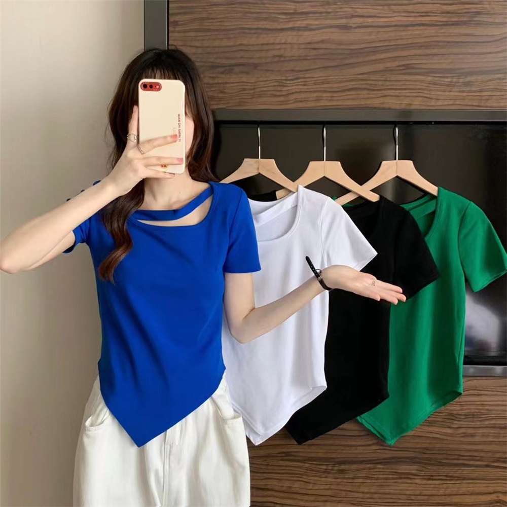 Áo Thun HIIXIIVI Tay Ngắn In Chữ Sunset Glow New 2022 Phong Cách Hàn Quốc Thời Trang Mùa Hè Cho Nữ