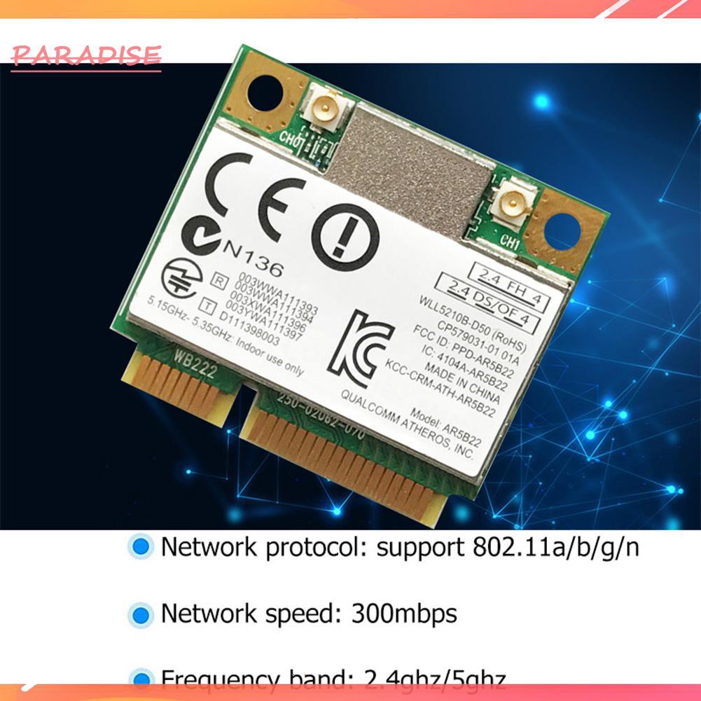 Bộ Chuyển Đổi Mạng Không Dây Mini Pci-E 1 300mbps 2.4g / 5g Bluetooth 4.0 Thẻ | BigBuy360 - bigbuy360.vn