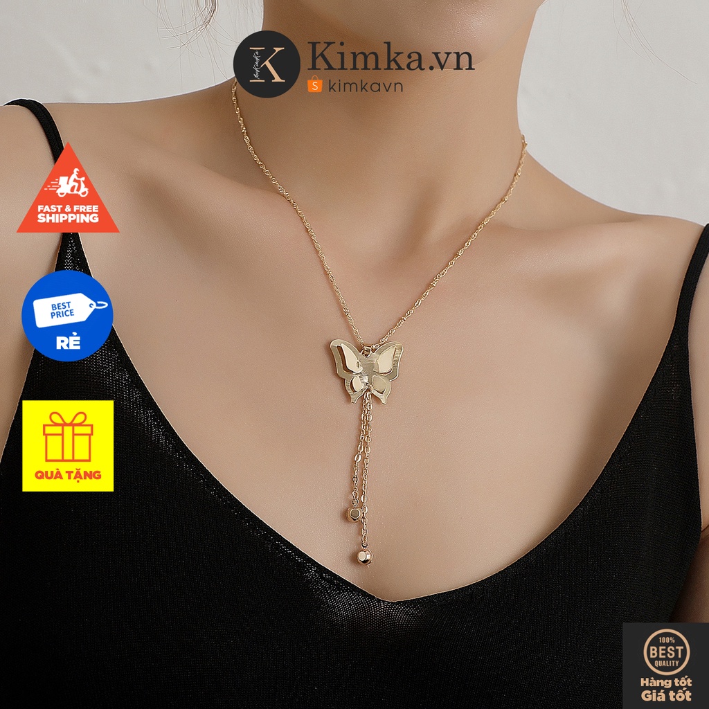 (027) Dây Chuyền Dài Mặt 🦋 Nhiều Lớp Phong Cách Hàn Quốc