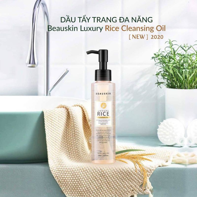 Dầu tẩy trang gạo trắng da, dưỡng ẩm BEAUSKIN LUXURY RICE CLEANSING OIL Hàn quốc cao cấp 150ml