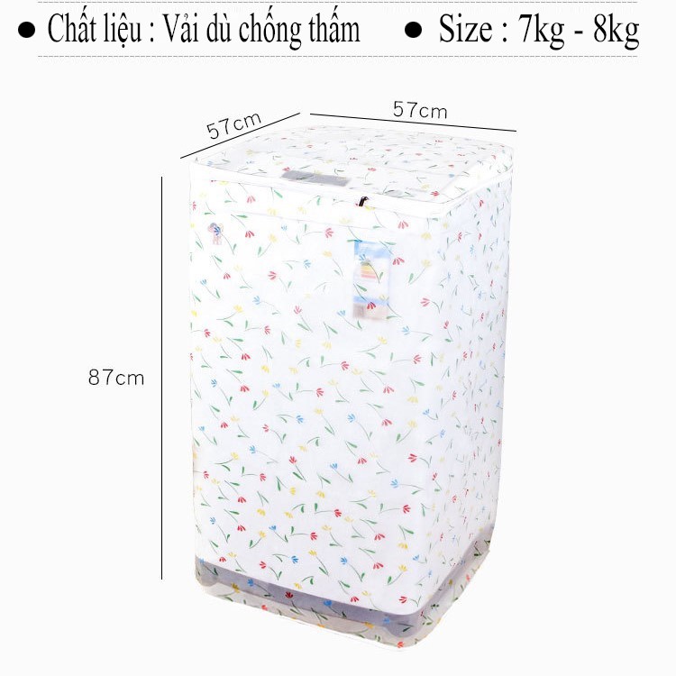 Áo Trùm Máy Giặt Cửa Trên Vải Dù Từ 7kg đến 15kg - Kara House