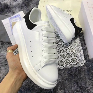 Giày Ulzzang Nam Nữ Hàn Quốc Độn Đế Đẹp Giá Rẻ Alexander MCQueen MCQ Cổ Thấp Trắng Gót Đen Tăng Chiều Cao G06 Full Box