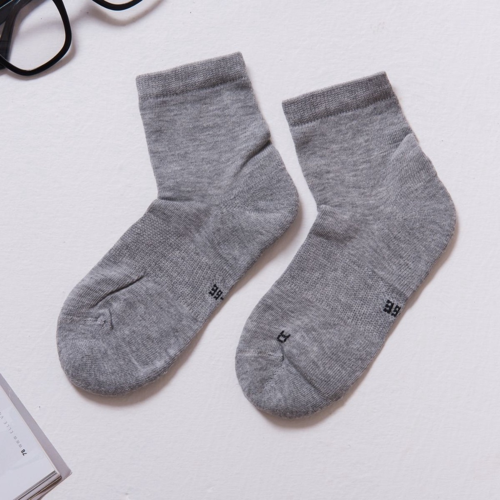 Tất Nam Cotton Len Cao Cấp Co&amp;Com Lót Lông Êm Ái Khử Khuẩn Chống Hôi Chân Màu Ghi Xám