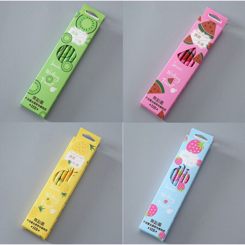 Hộp 12 chiếc bút chì HB hình hoa quả có kèm gôm tẩy cực xinh_bút chì cute cho học sinh