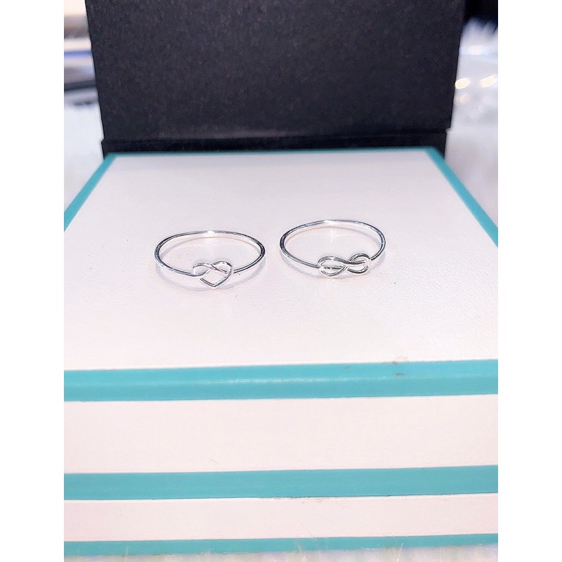 Nhẫn nữ bạc ta hình trái tim,Nhẫn midi bạc ta hình vô cực-Minh Tâm Jewelry