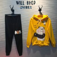 SET HOODIE UNISEX THIẾT KẾ GẤU TRẮNG/ĐEN/VÀNG