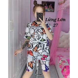 Bộ lửng thun lạnh 3D chất 4 chiều quần có túi