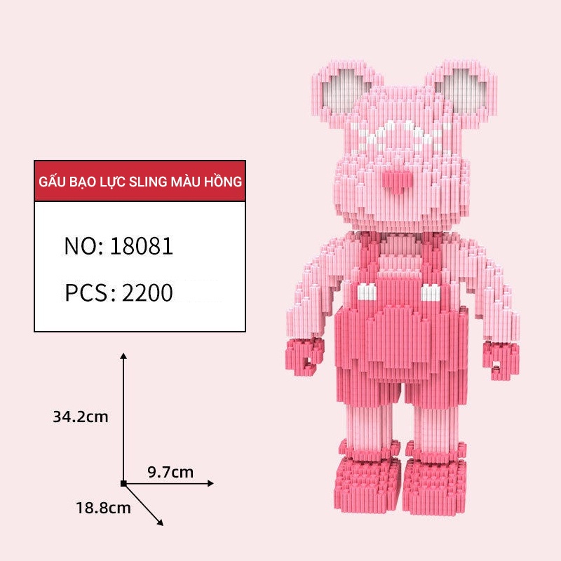 Bộ Đồ Chơi Lắp Ráp Gấu 32cm