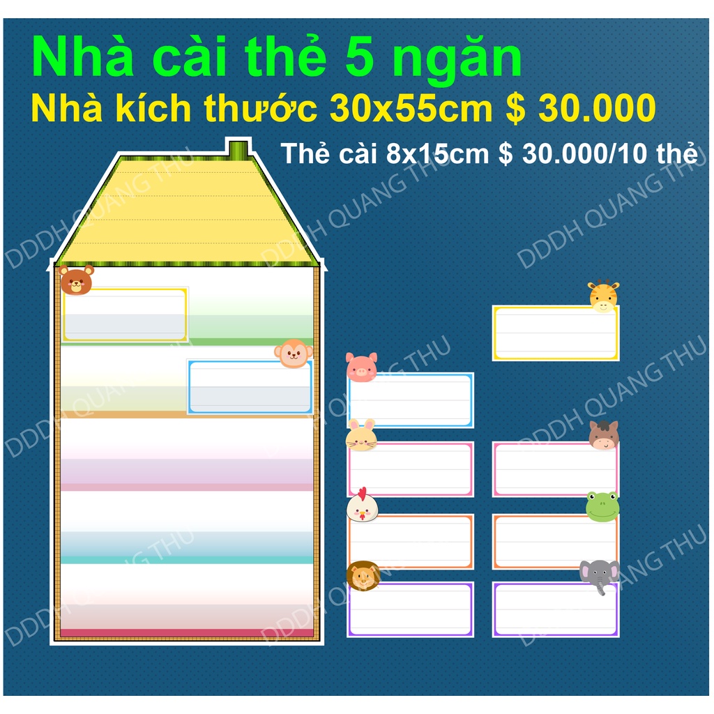 Nhà cài thẻ 5 ngăn