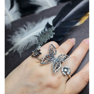 Nhẫn butterfly bạc 925 xi đen.
