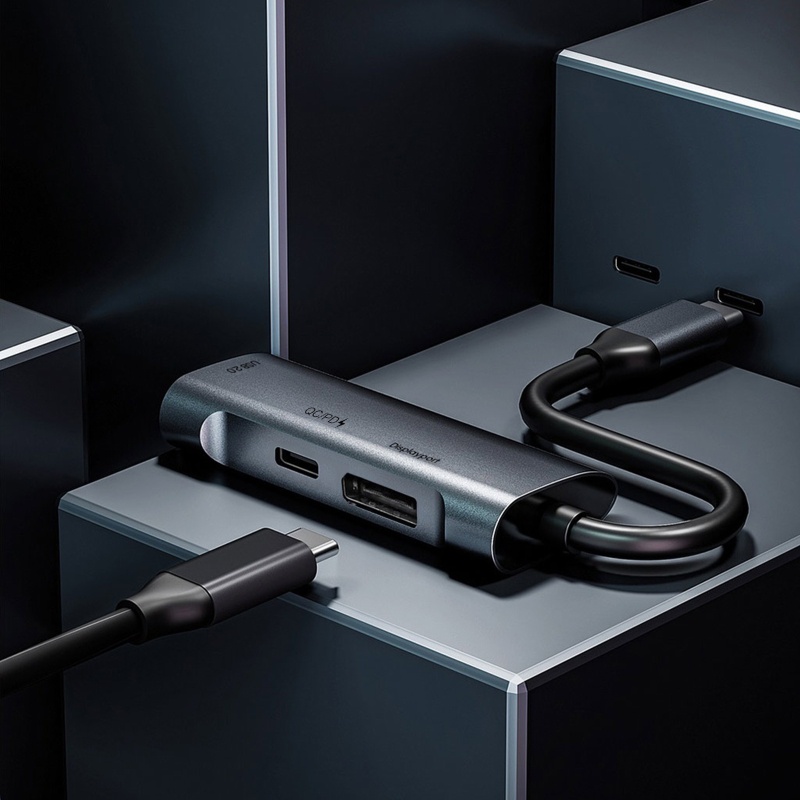 Thiết Bị Sạc Nhanh USB Hub 3 Trong 1 Giao Diện 0 4K 60Hz 480Mbps 60W PD