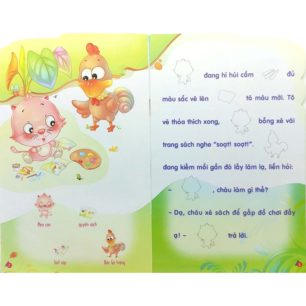 Sách Kể Chuyện Dán Hình 3 - Mèo Con Và Quyển Sách