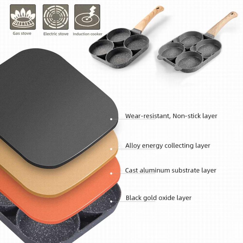 Chảo Làm Bánh Pancakes Chống Dính 4 / 7 Ngăn 1 #|Chảo Chiên Trứng Tiện Dụng Chất Lượng Cao