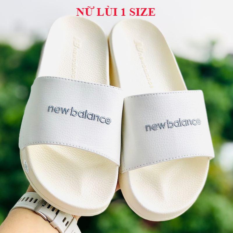 Dép unisex 𝐍𝐄𝐖 𝐁𝐀𝐋𝐄𝐍𝐂𝐄 ❤️FREESHIP + Hộp❤️dép NB newbalence quai ngang thể thao nam nữ thêu nỗi new balence, trắng-kem