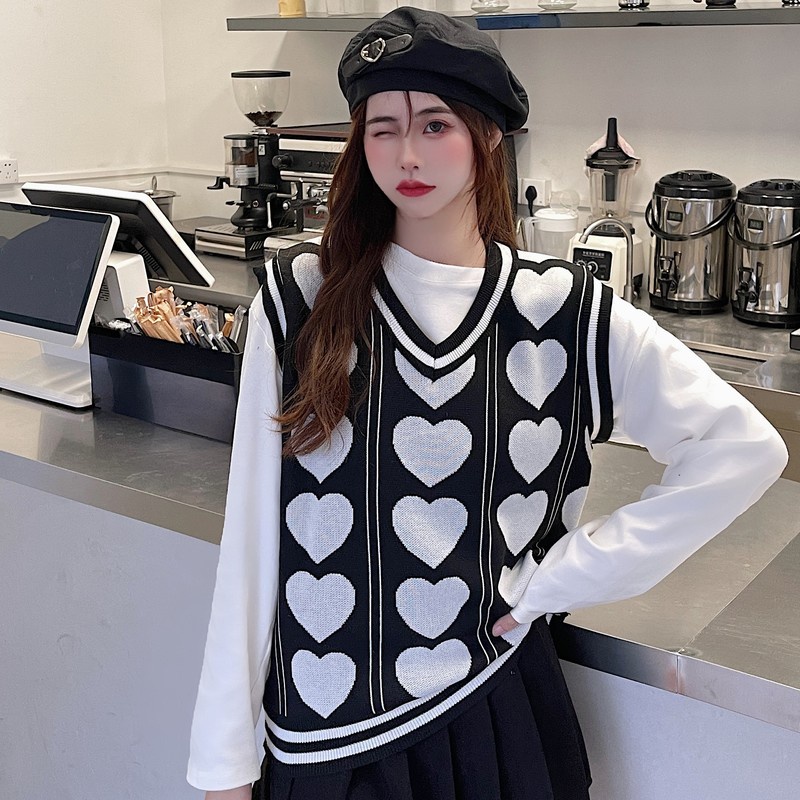 Áo len không tay cổ chữ V dáng rộng màu hồng dễ phối đồ cho nữ | BigBuy360 - bigbuy360.vn