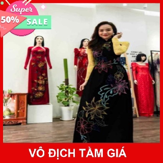 Áo dài thiết kế đính kết thủ công (4 tà)