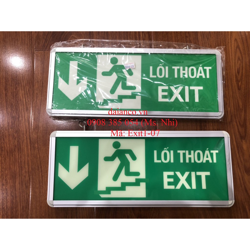 Hộp đèn thoát hiểm 1 mặt dạ quang phát sáng (Exit)