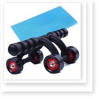 [FREESHIP 50K] Con lăn tập cơ bụng 4 bánh + Tặng kèm thảm gối