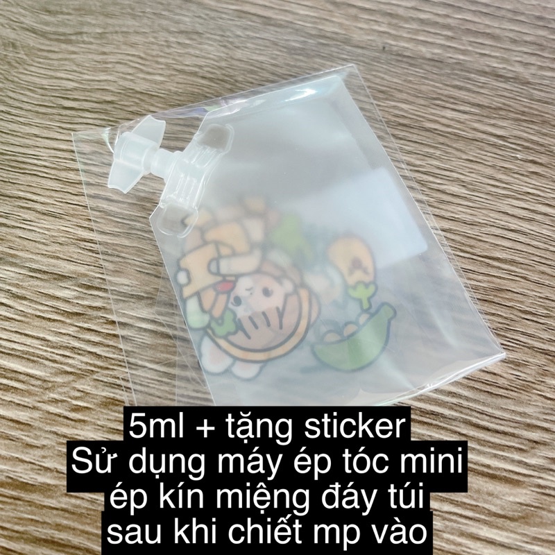 Túi nhựa chiết mỹ phẩm mini size du lịch - dùng máy duỗi kẹp hàn đáy túi