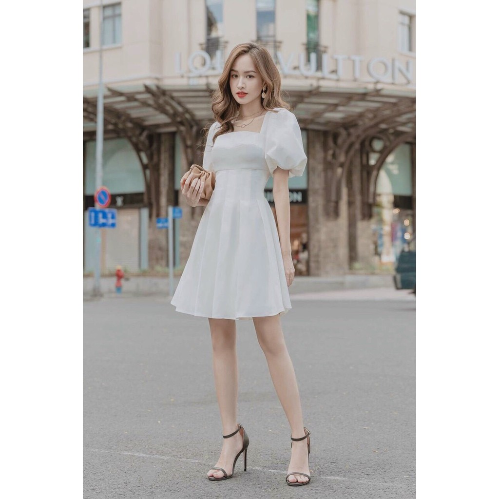 Đầm Tay Phồng Xếp Ly - D0405 | BigBuy360 - bigbuy360.vn